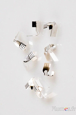 Sluiting - 11 x 7 x 5 mm, gat 1.5 mm - verzilverd